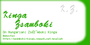 kinga zsamboki business card